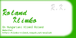 roland klimko business card